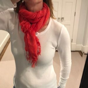 Nordstrom Linen blend Scarf, Orange